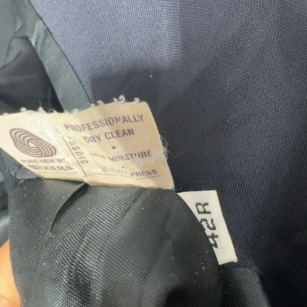 Vintage Hart Schaffner & Marx Blazer Mens 42R Blue Navy Wool Gold Button‎ Hechts